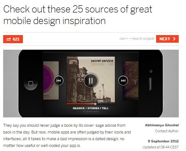 Check out these 25 sources of great mobile design inspiration - The Next Web